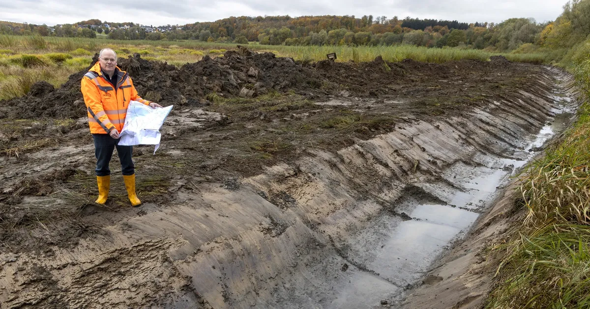 Renneroder Firma zieht Gräben: Daniel Wehler baggert den Wiesensee aus