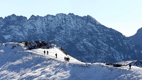 A wintery scene in Polish Tatra mountains A wintery scene in Polish Tatra mountains