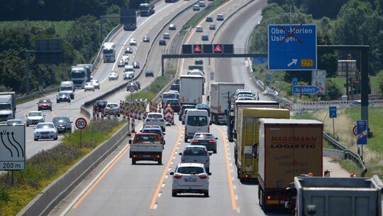 Autobahnbaustelle bei Ober-Mörlen Autobahnbaustelle bei Ober-Mörlen