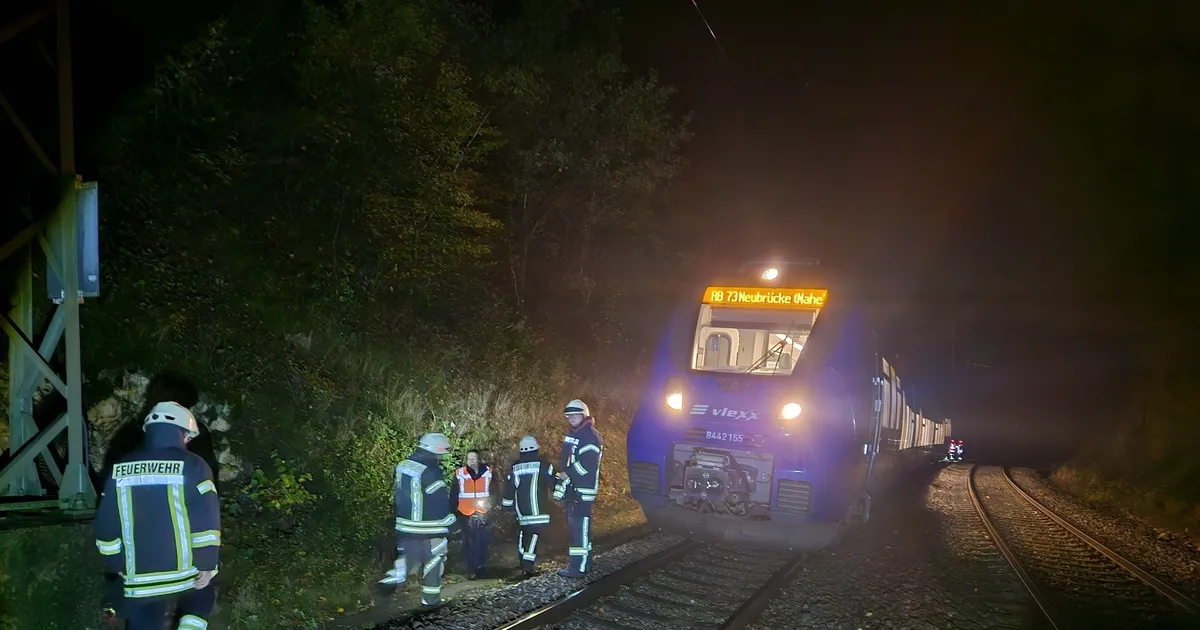 Unfall bei Nohfelden: Regionalbahn prallt in umgestürzten Baum