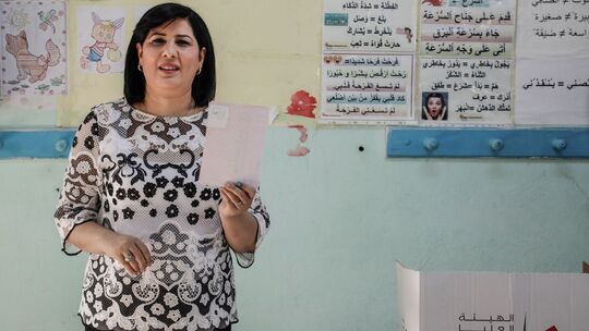 Oppositionspolitikerin Abir Moussi Oppositionspolitikerin Abir Moussi