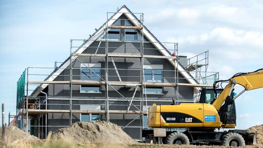 Baustelle eines Einfamilienhauses Baustelle eines Einfamilienhauses
