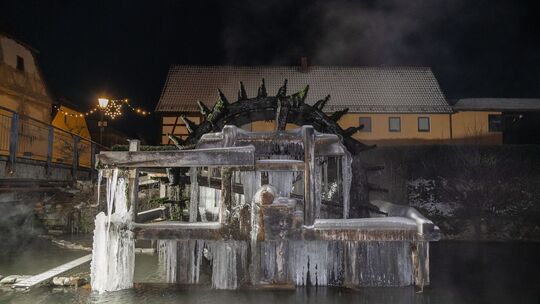 Frostige Nacht in Ebermannstadt