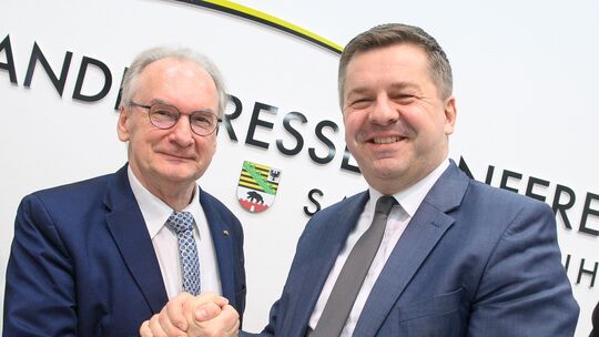 Reiner Haseloff und Sven Schulze