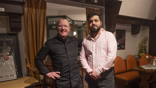 Koch Svene Eisenhauer (links) und Gastwirt Lavin Murad verstehen sich gut.