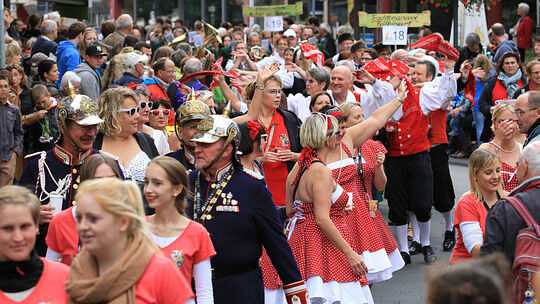 Beim Binger Winzerfestumzug 2015 konnten die Teilnehmer noch unbeschwert und ohne Absperrung feiern. Jetzt braucht es Sicherheit