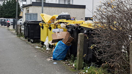 Es sieht ganz schön wild aus rund um die Mülltonnen des Hauses in der Braubacher Straße, welches immer wieder den Unmut der Nach