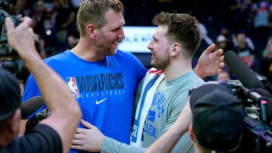 Dirk Nowitzki und Luka Doncic