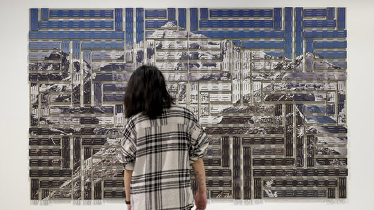 Die Welt versteht Thomas Bayrle als riesiges Gewebe - und als solches konstruiert er auch seine Bilder wie hier das Werk "Weissh