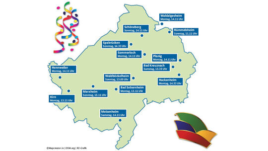 Die Straßenfastnacht naht: Närrische Züge rollen ab Samstag in vielen Orten im Kreis Bad Kreuznach durch die Straßen.