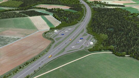 In einer 3-D-Animation der Autobahn GmbH wird der Lückenschluss der A1 schon konkreter. Für den ersten von drei Bauabschnitten g