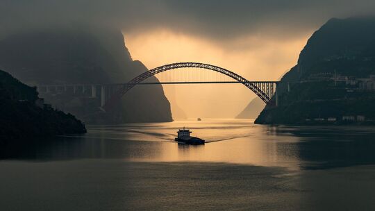 Schiff auf dem Jangtse