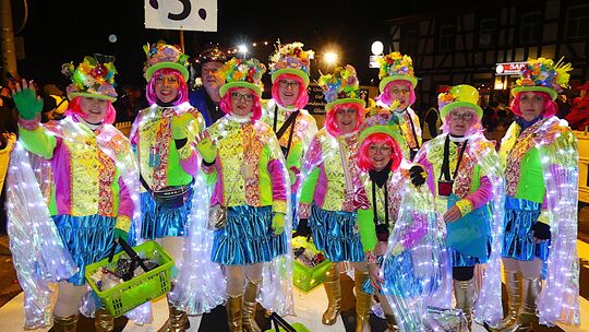 Die Wildenburger Fastnachtsmääd beim Rhauner Nachtzug