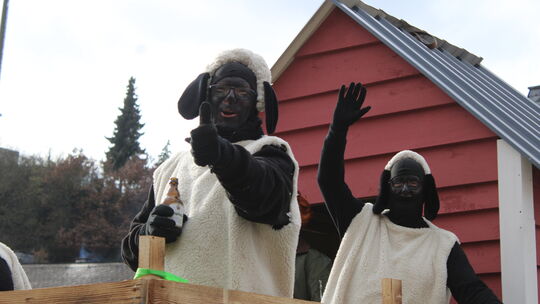 Shaun, das Schaf, stand für die Gruppe Schubbe in Dahlheim Modell.