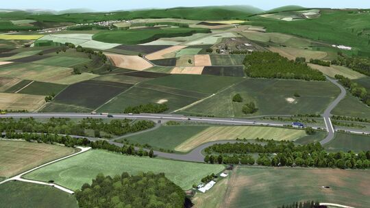 So soll nach Vorstellung des Landesbetriebs Mobilität die neue Eifel-Autobahn eines Tages aussehen - die Visualisierungen beruhe