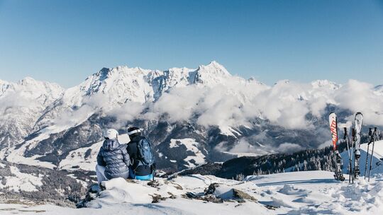 Blick auf Leogang von der Asitzbahn aus.