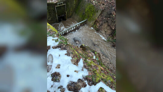 Ein weiterer Einsatz: Ein verstopfter Gitterrost drohte den Gaucksgrabenbach zum Überlaufen zu bringen.