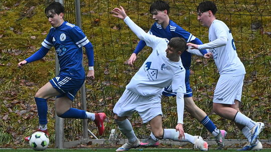 Der älteste Nachwuchs der „Wölfe" aus Weitefeld und Umgebung (in Blau) brachte die klassenhöhere EGC Wirges (in Weiß) ins Wanken