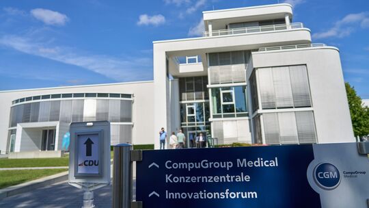 Das Innovationszentrum der Compugroup Medical in Koblenz: Das Medizinsoftware-Unternehmen blickt nach eigenen Angaben auf ein er