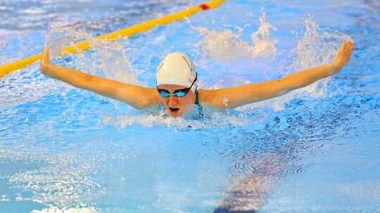 Für die Frauenmannschaft des VfR Simmern um Katharina Steil reichte es nur zu Platz zwei bei den DMS im Simmerner Hunsrückbad.