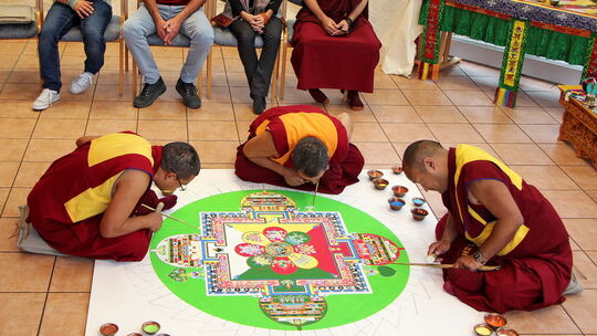 Das Mandala-Legen im Oktober 2019.