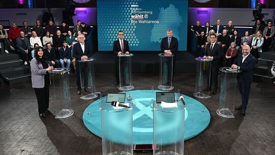 Vor der Landtagswahl: «Die Wahlarena» mit Spitzenkandidaten Vor der Landtagswahl: «Die Wahlarena» mit Spitzenkandidaten