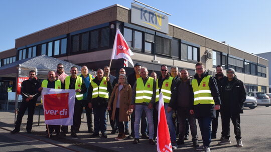 Alle neun Standortze der KRN, wie hier das Busdepot in Bad Kreuznach, wurden am Freitag, 27. Februar, bestreikt.