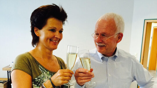 Langjähriger Ortsbürgermeister von Nauroth und seine Nachfolgerin: Nach 25 Jahren verabschiedete sich Wolfgang Klees aus dem Amt