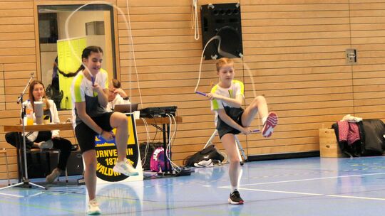 Ava Fuchs und Sophie Schupp überzeugten bei der Verbandsmeisterschaft. Die "Minis" des TV Oberstein boten einige ausgezeichnete