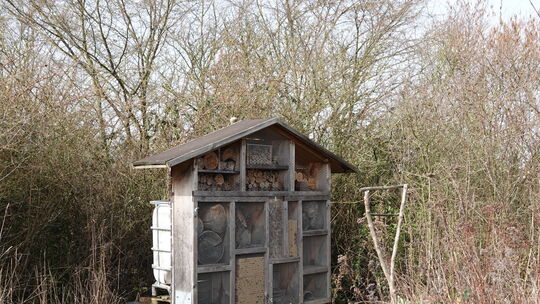 Ein Insektenhotel in Karweiler ist eine von zahlreichen Grafschafter Maßnahmen im Klimaschutz.