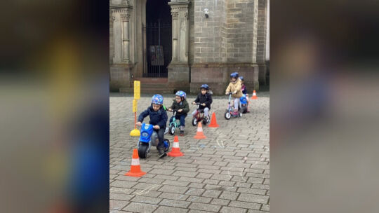 Die Kinder der KiTa "Am Kirchplatz" hatten sichtlich Spaß bei der Verkehrserziehung