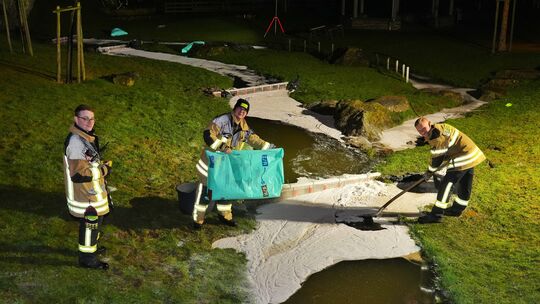 Nach dem Dieselaustritt an der Pipeline bei Wiebelsheim: Die Wehren aus der VG Hunsrück-Mittelrhein und dem gesamten Kreisgebiet