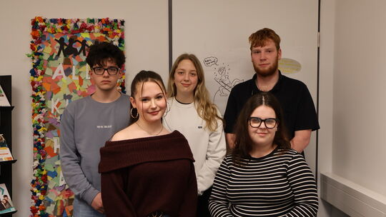 Albion Sabani (von links), Lea-Marie Bublitz, Sophia Fogel, Sebastian Platz und Chantal Höhler von der Kreisschüler*innenvertret