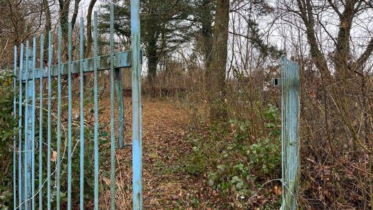 Ein Tor führt in die fast schon verwunschene Gartenanlage.