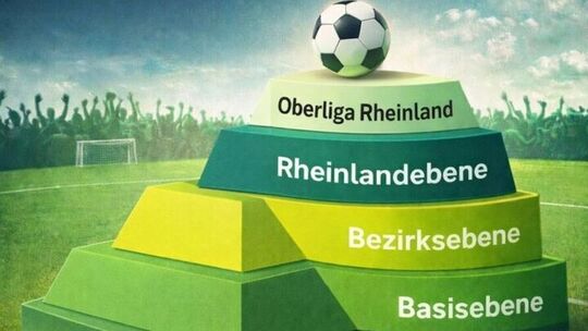 So ist das neue „Jugend-Modell“ im Rheinland aufgebaut: Die Oberliga ist eine Qualifikationsliga, in die man auf-, aber auch abs