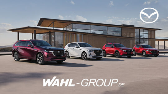 Mazda2 Hybrid, Roadster MX-5 SUV und Mazda CX-80 beim Autohaus Wahl
