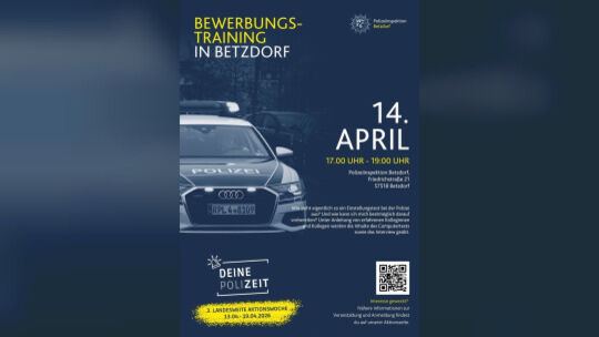 "Deine PoliZEIT" - Trainiere mit der Polizei Betzdorf für den Einstellungstest der Polizei Rheinland-Pfalz