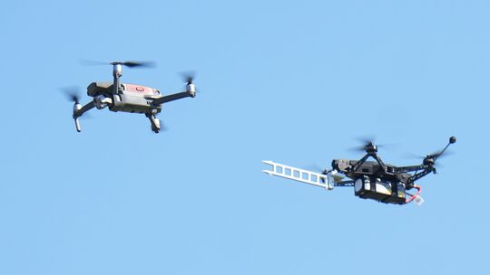 Bei der Terrorübung von Bundeswehr und Polizei in Lahnstein wurde auch die Drohnenabwehr trainiert. Feindliche Flugobjekte könne