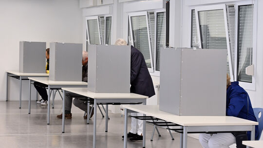 Das Wahllokal in der Grundschule Bad Neuenahr-Ahrweiler