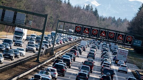 Stau auf der Autobahn