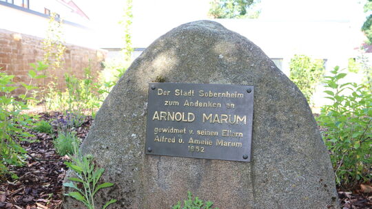 So sah die Bronzetafel im Marumpark aus, die an den früh verstorbenen Bad Sobernheimer Arnold Marum aus der jüdischen Fabrikante