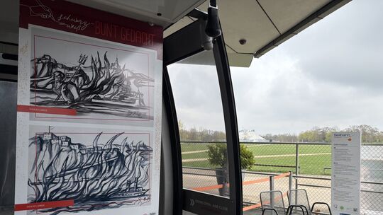 Karikaturen von Philipp Dott sind bis Ende des Jahres in den Seilbahn-Gondeln zu sehen.