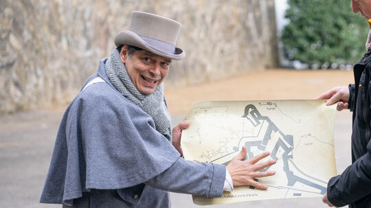 Theaterführung mit dem englischen Festungsspion "Humfrey": Die Führungen auf dem Gelände der Festung Ehrenbreitstein sind die ga