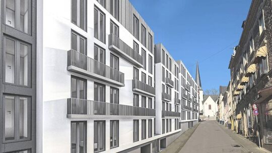 So könnte der Gebäudekomplex an der Poststraße in Traben-Trarbach laut dem Planungsbüro aussehen.