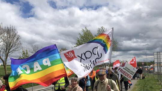 Im vergangenen Jahr nahmen rund 300 Demonstranten am Ostermarsch in Büchel teil. Auch in diesem Jahr steht wieder der Protest de