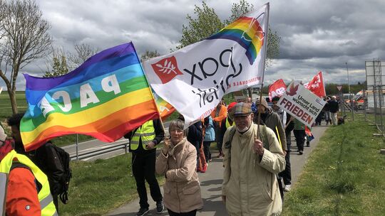 Im vergangenen Jahr nahmen rund 300 Demonstranten am Ostermarsch in Büchel teil. Auch in diesem Jahr steht wieder der Protest de