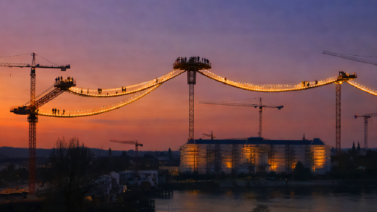 In Koblenz kann man jetzt angeblich an Kranwipfelführungen am Kurfürstlichen Schloss teilnehmen - ein Aprilscherz der Koblenz-To