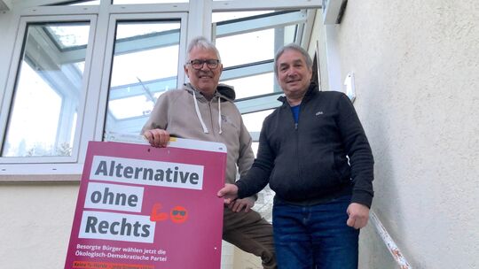 Karl Habermann (rechts) ist zufrieden mit dem Wahlergebnis seiner Partei und sieht dies als gute Grundlage für die weitere Arbei