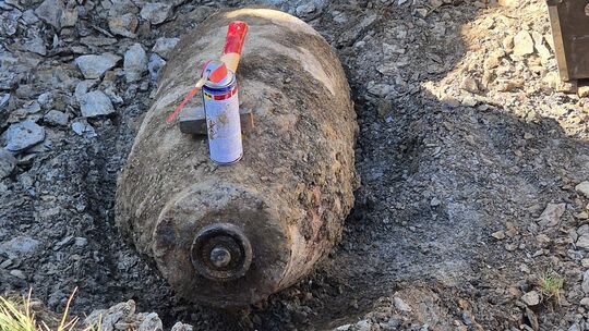 Diese 500-Kilogramm-Bombe aus dem Zweiten Weltkrieg ist in Völkenroth entschärft worden.