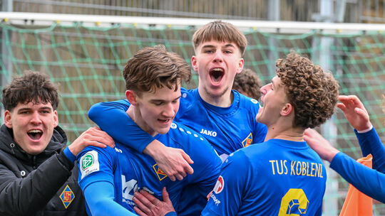 Im Hinspiel gegen den SSV Ulm durften die U17-Kicker der TuS Koblenz beim 1:1 ihr erstes Tor in der DFB-Nachwuchsliga bejubeln.